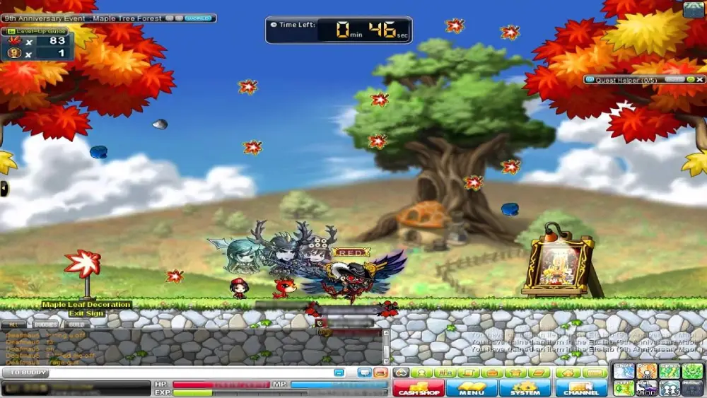 sistema de hojas MapleStory