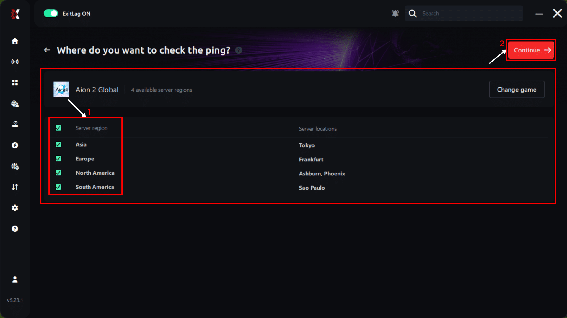 Aion 2 Ping Test