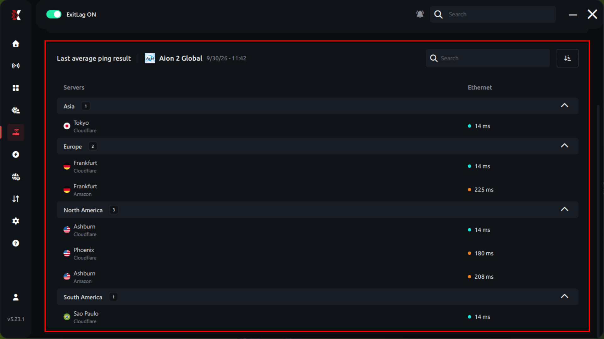 Aion 2 Ping Test