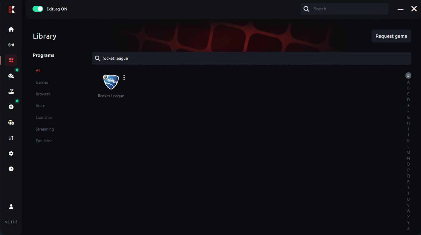 Select Game Rocket League