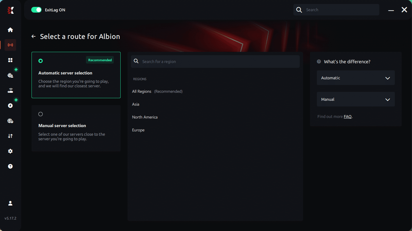 Select server Albion Online