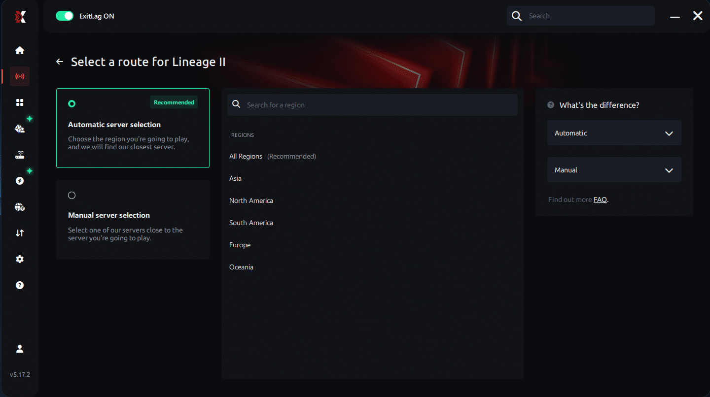 Select server Lineage II