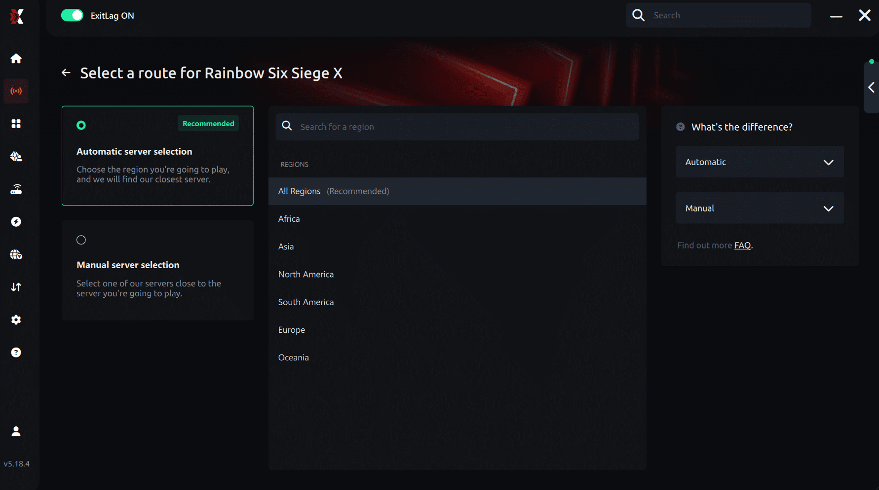 Select server Rainbow Six Siege
