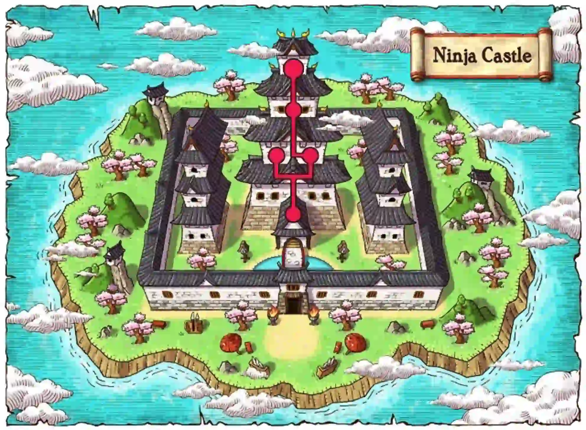 zipangu dentro del castillo ninja de maplestory