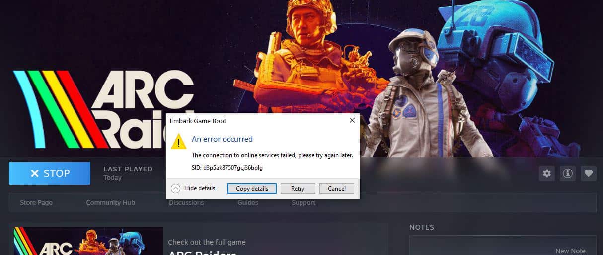 Arc Raiders Embark Game Boot Error