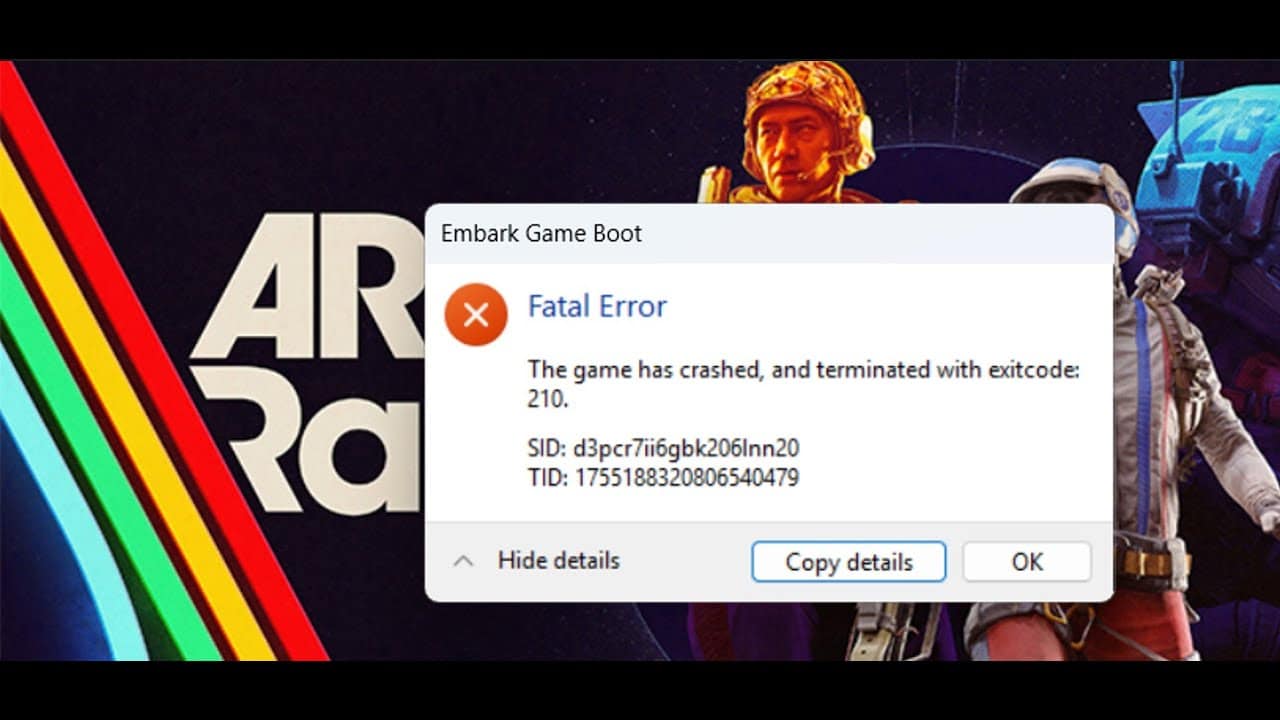 Arc Raiders Embark Game Boot Error