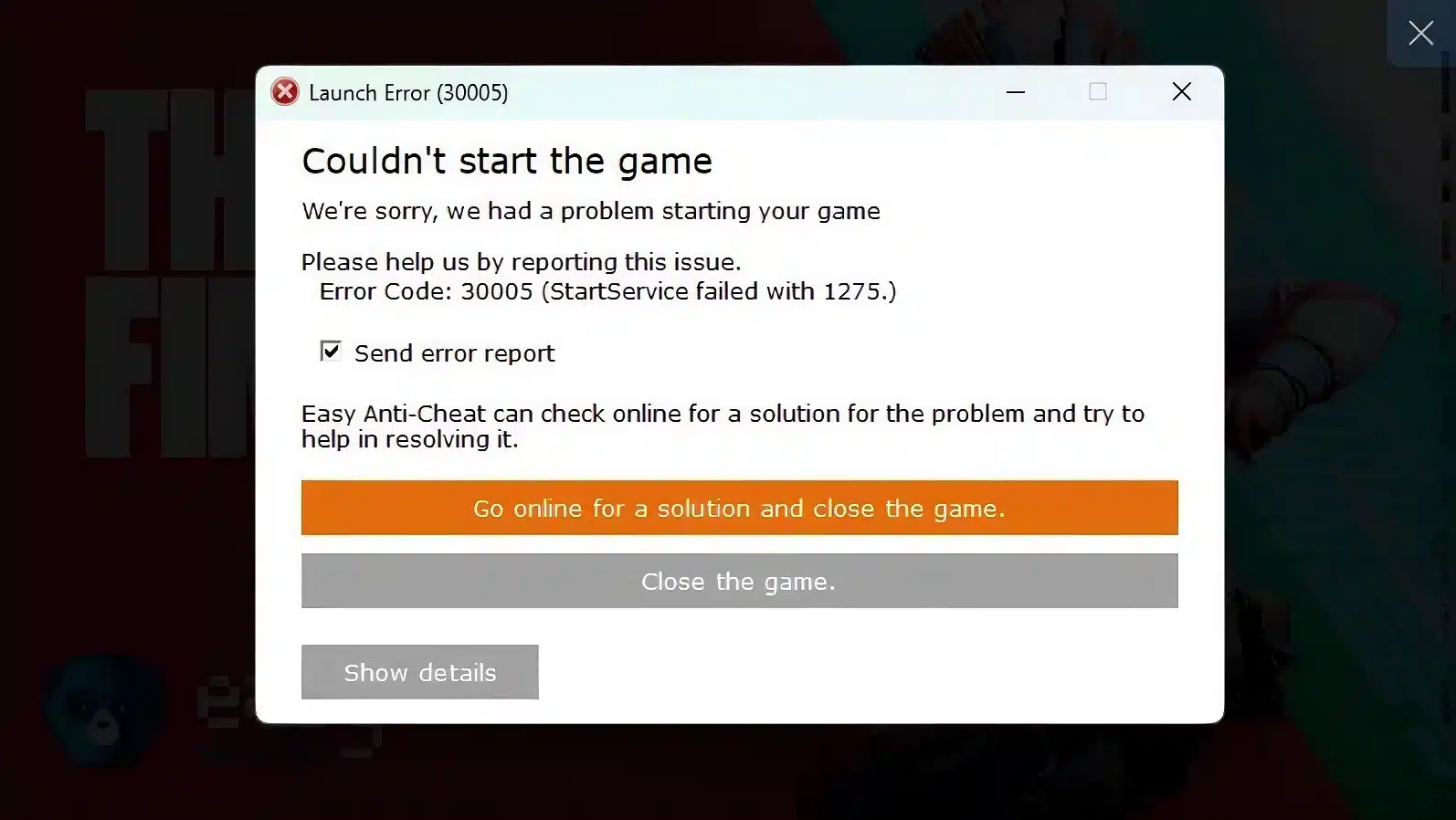 ARC Raiders Error Code 30005