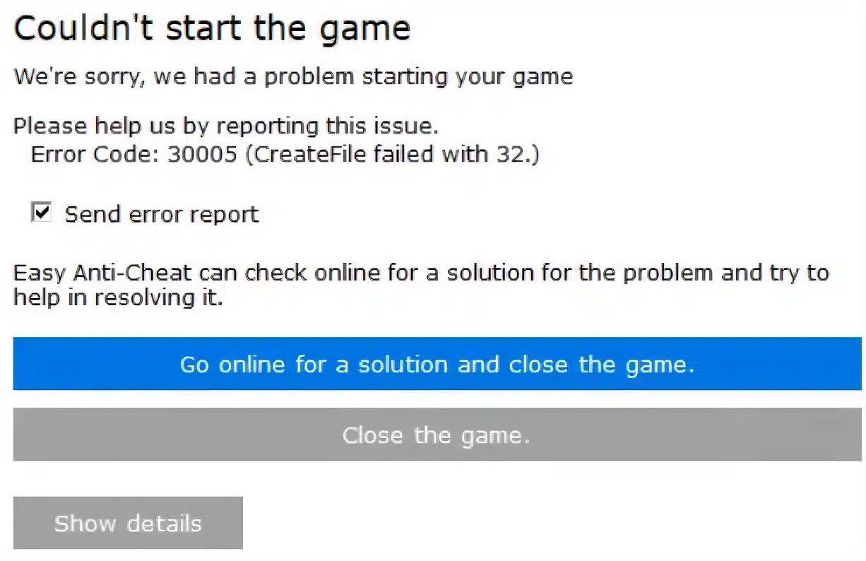ARC Raiders Error Code 30005