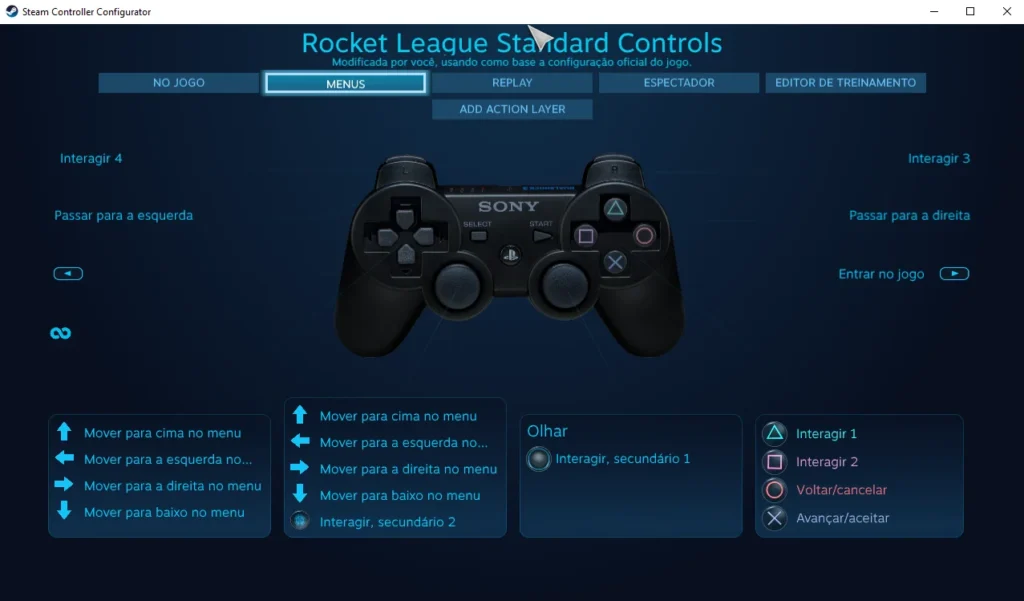 configurações Rocket League
