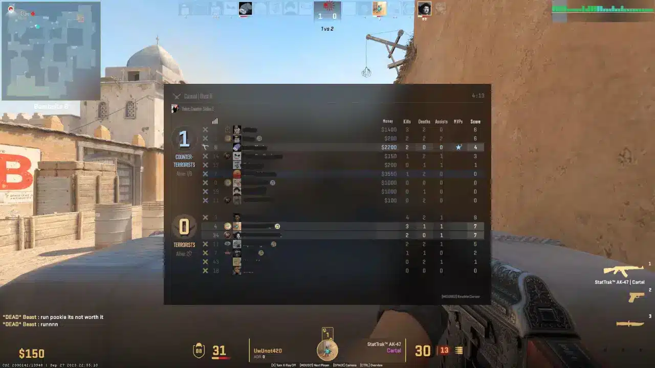 CS2 match screen