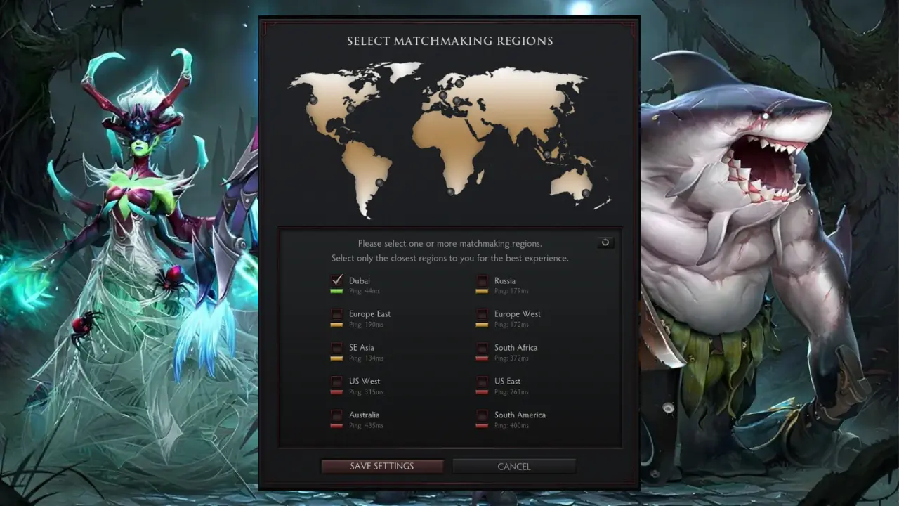 Dota 2 Middle East servers