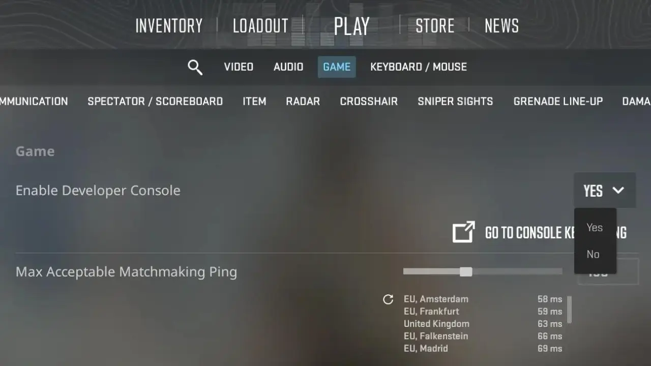 Matchmaking ping CS2