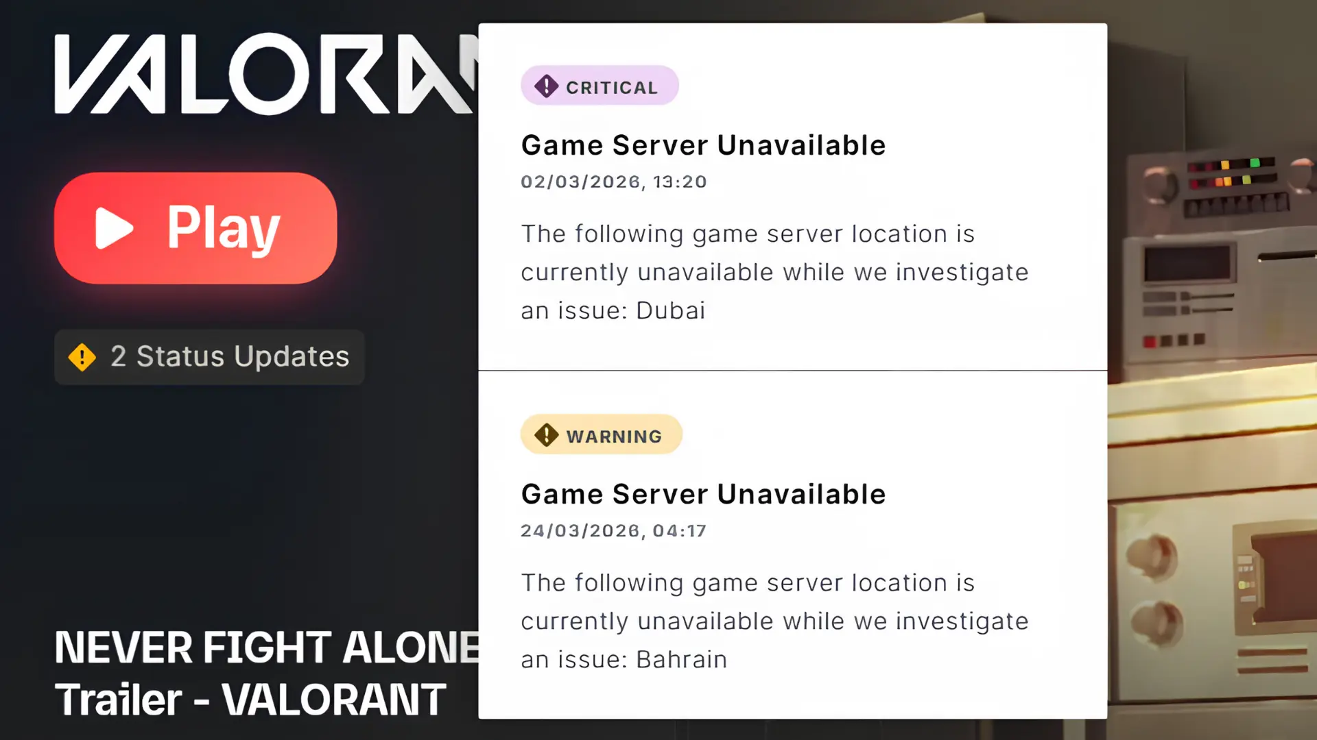 VALORANT Bahrain and Dubai servers