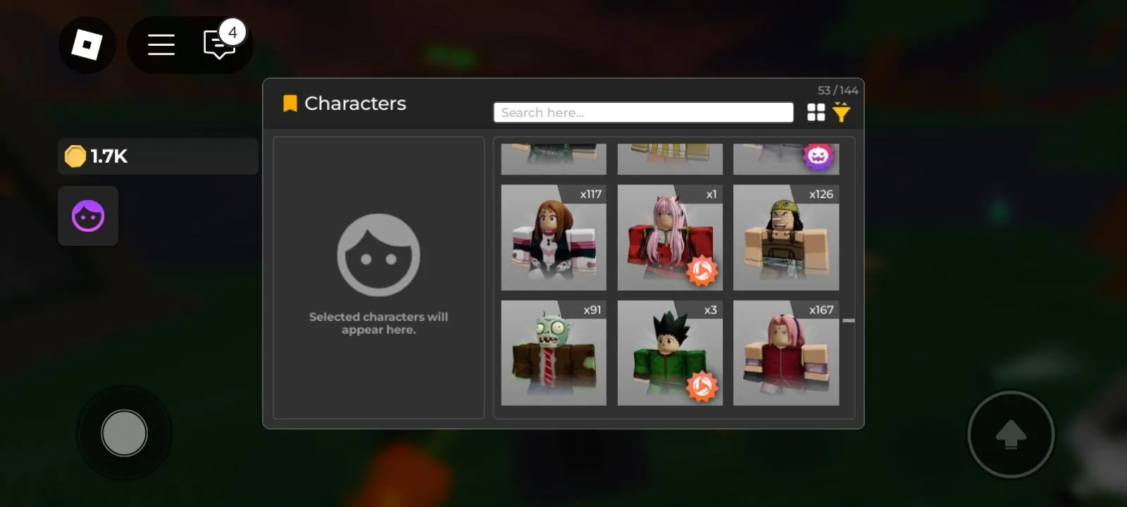 códigos Character RNG roblox
