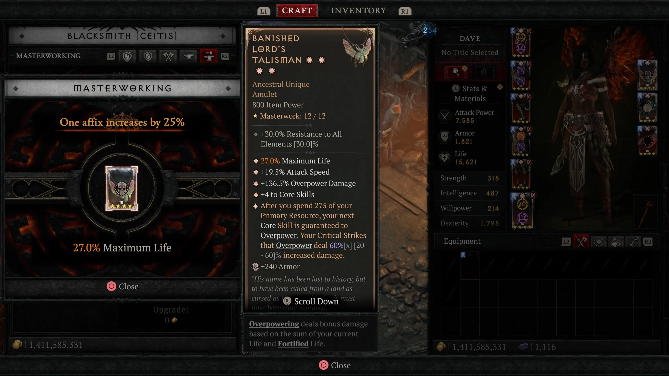 Diablo 4 Masterworking