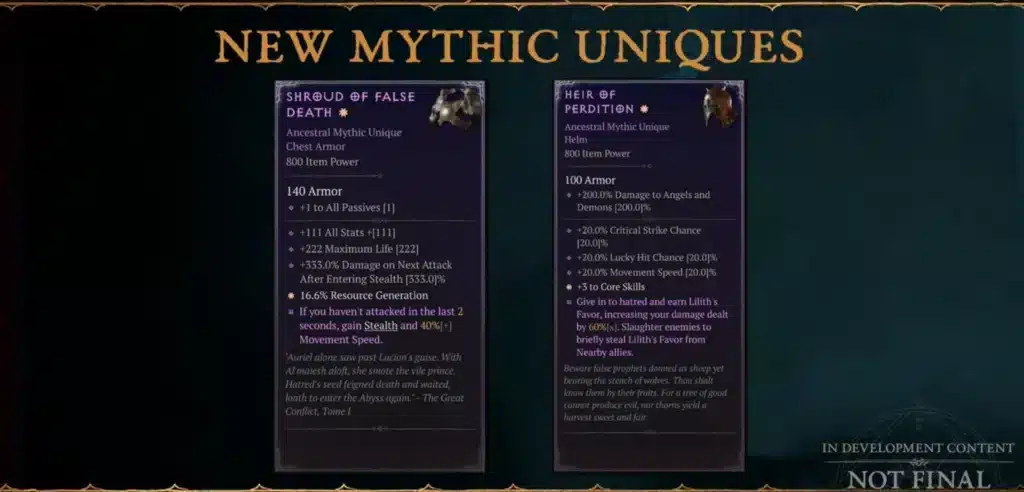 diablo 4 mythic uniques