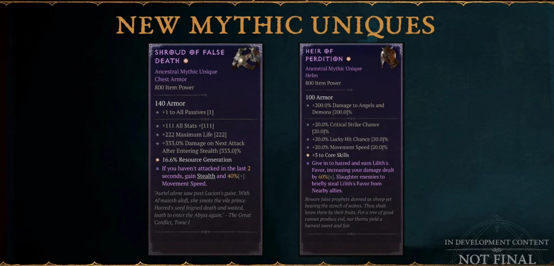 Diablo 4 Mythic Uniques