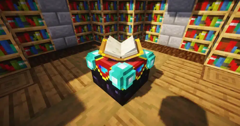 mesa de encantamientos Minecraft