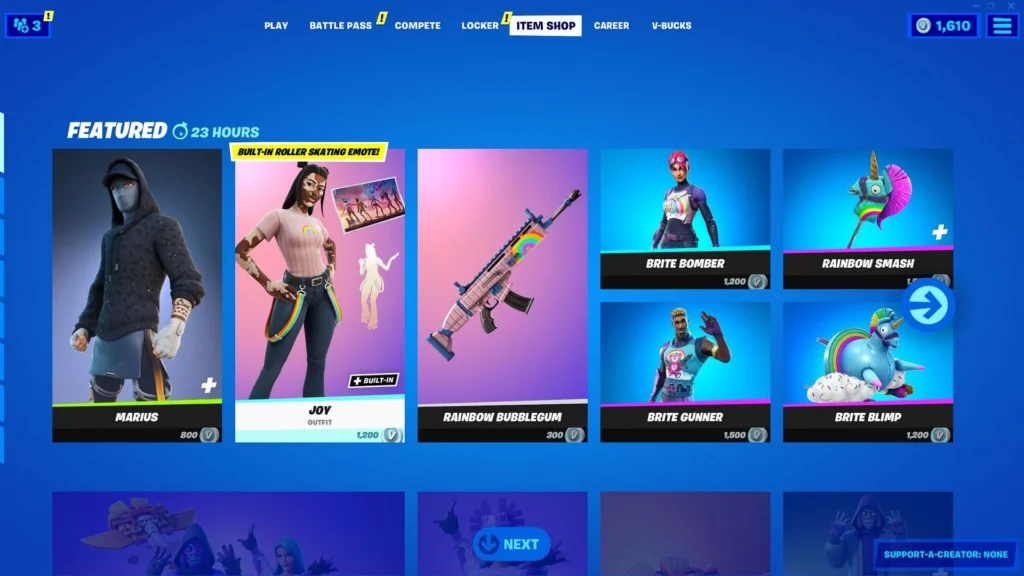 Fortnite، جلود