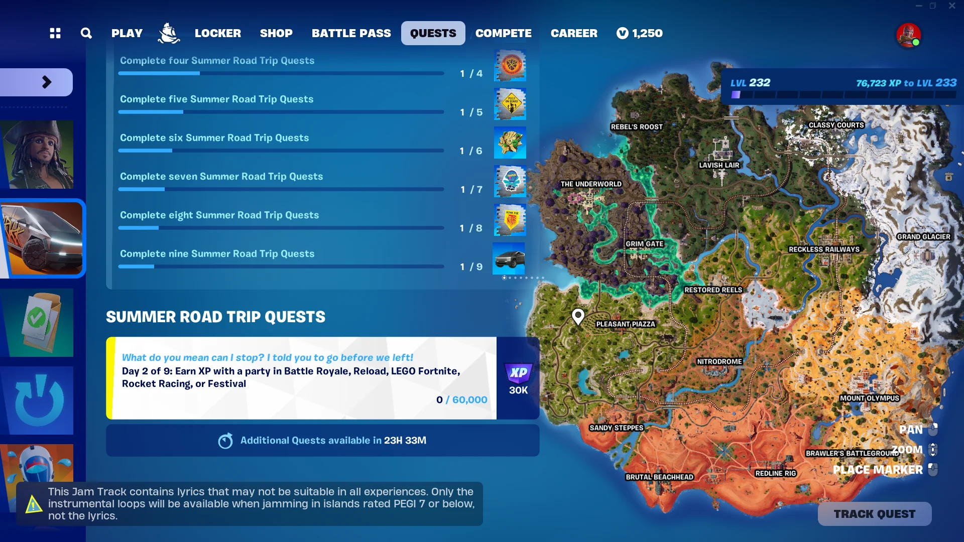fortnite summer road trip quest