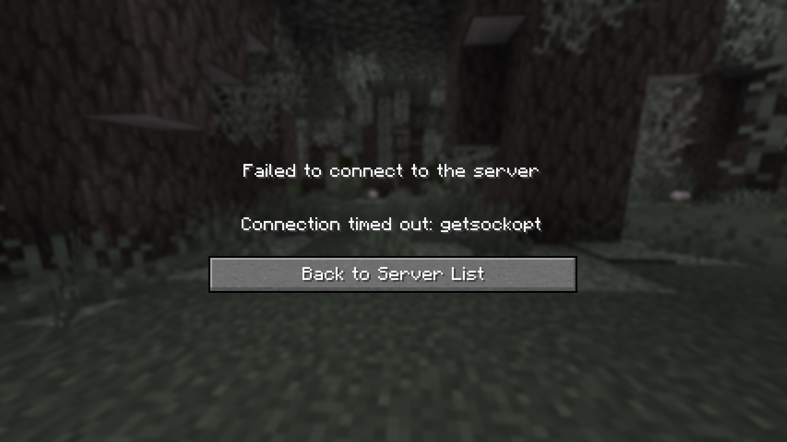 Getsockopt Minecraft Error