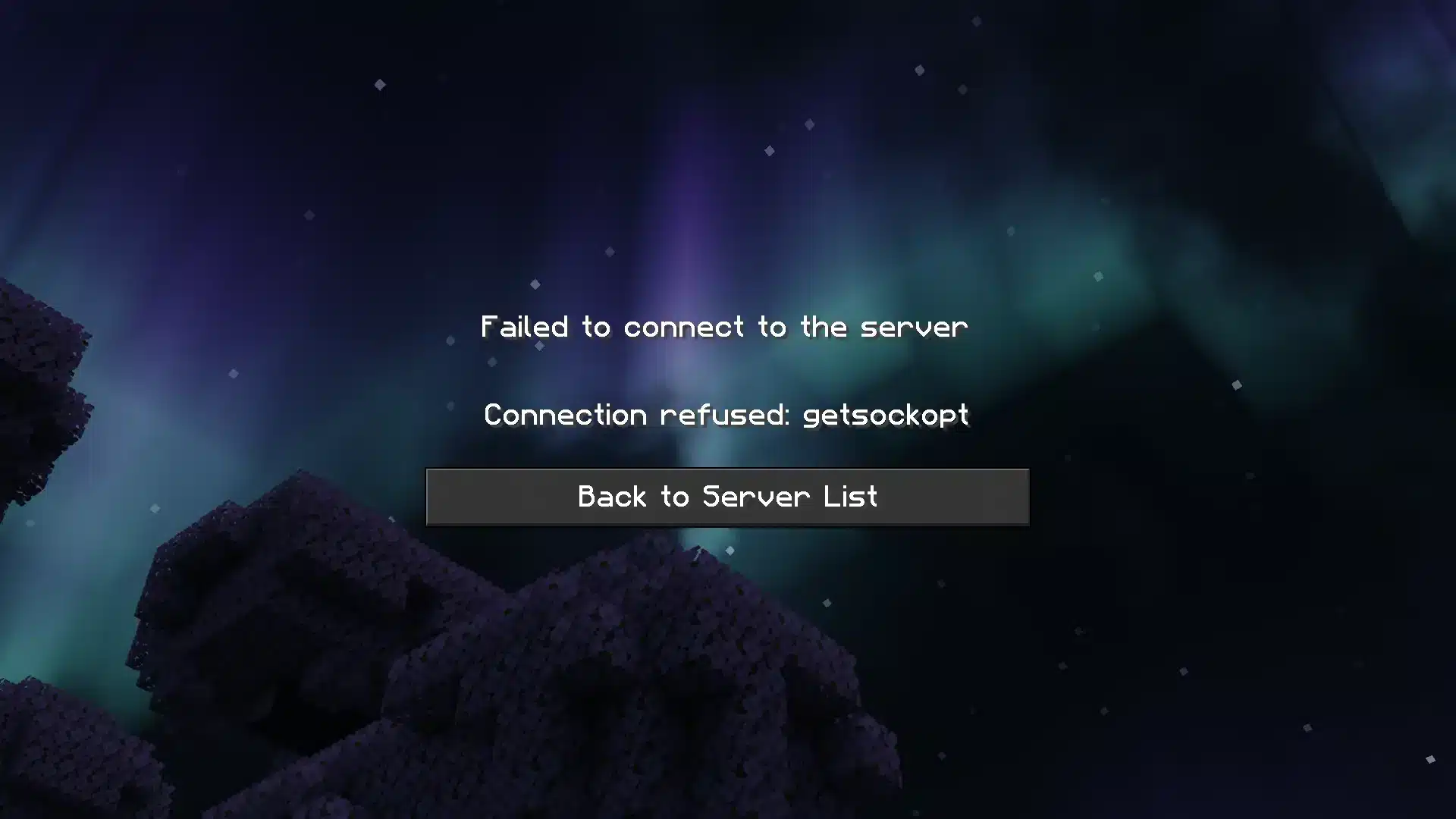 Getsockopt Minecraft Error