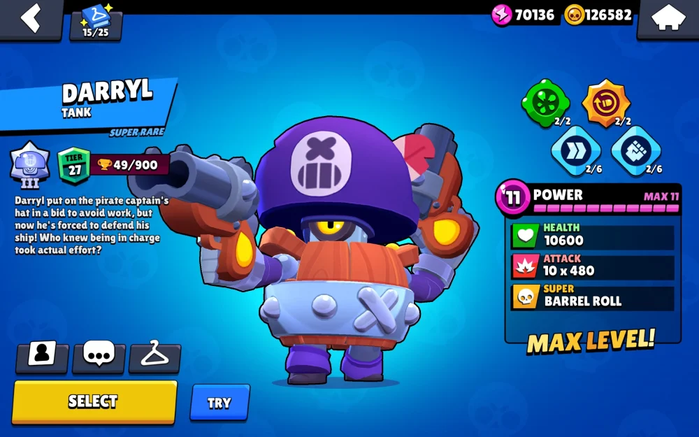 Darryl Best Build Brawl Stars