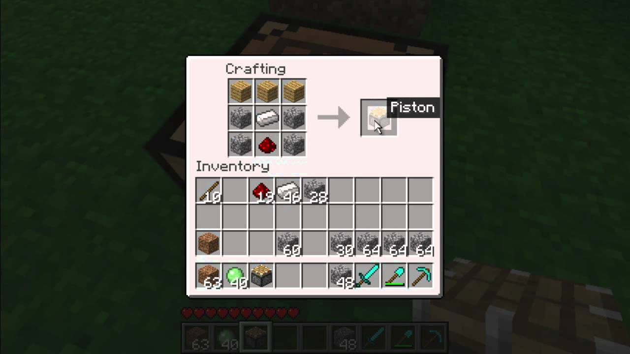 Minecraft How to Build a Piston