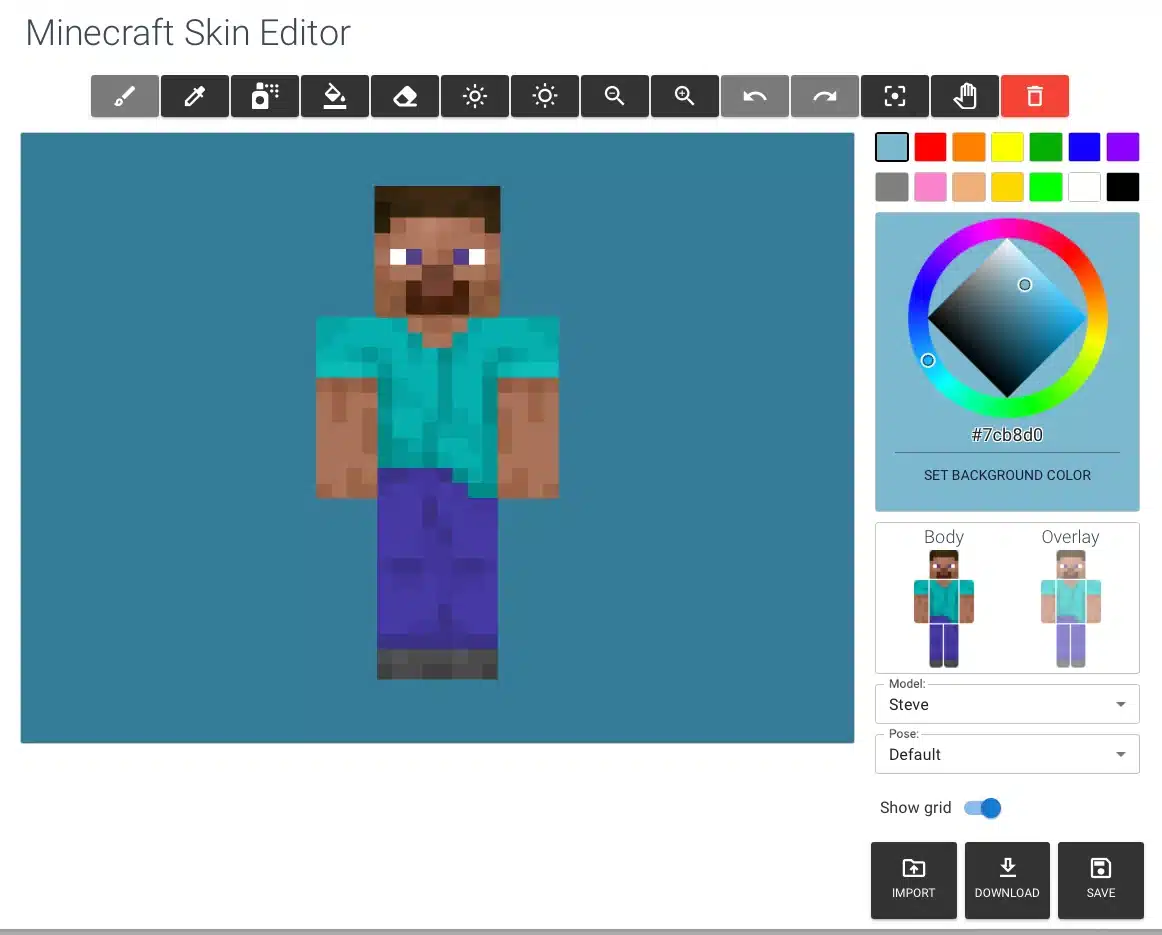 Current image: Minecraft Skin Editor
