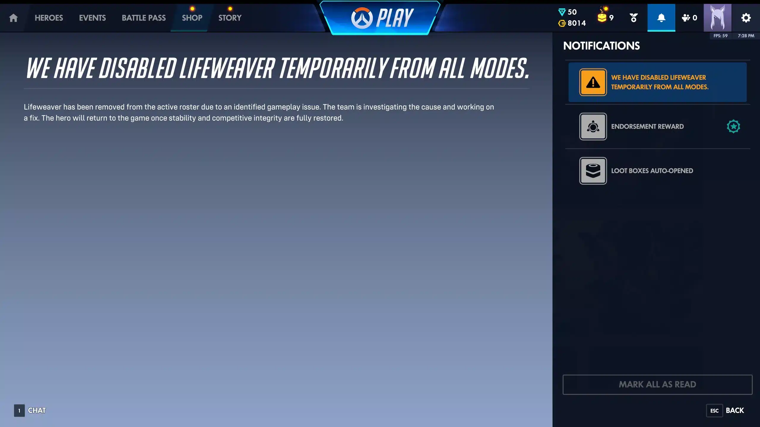 Overwatch Lifeweaver Disabled