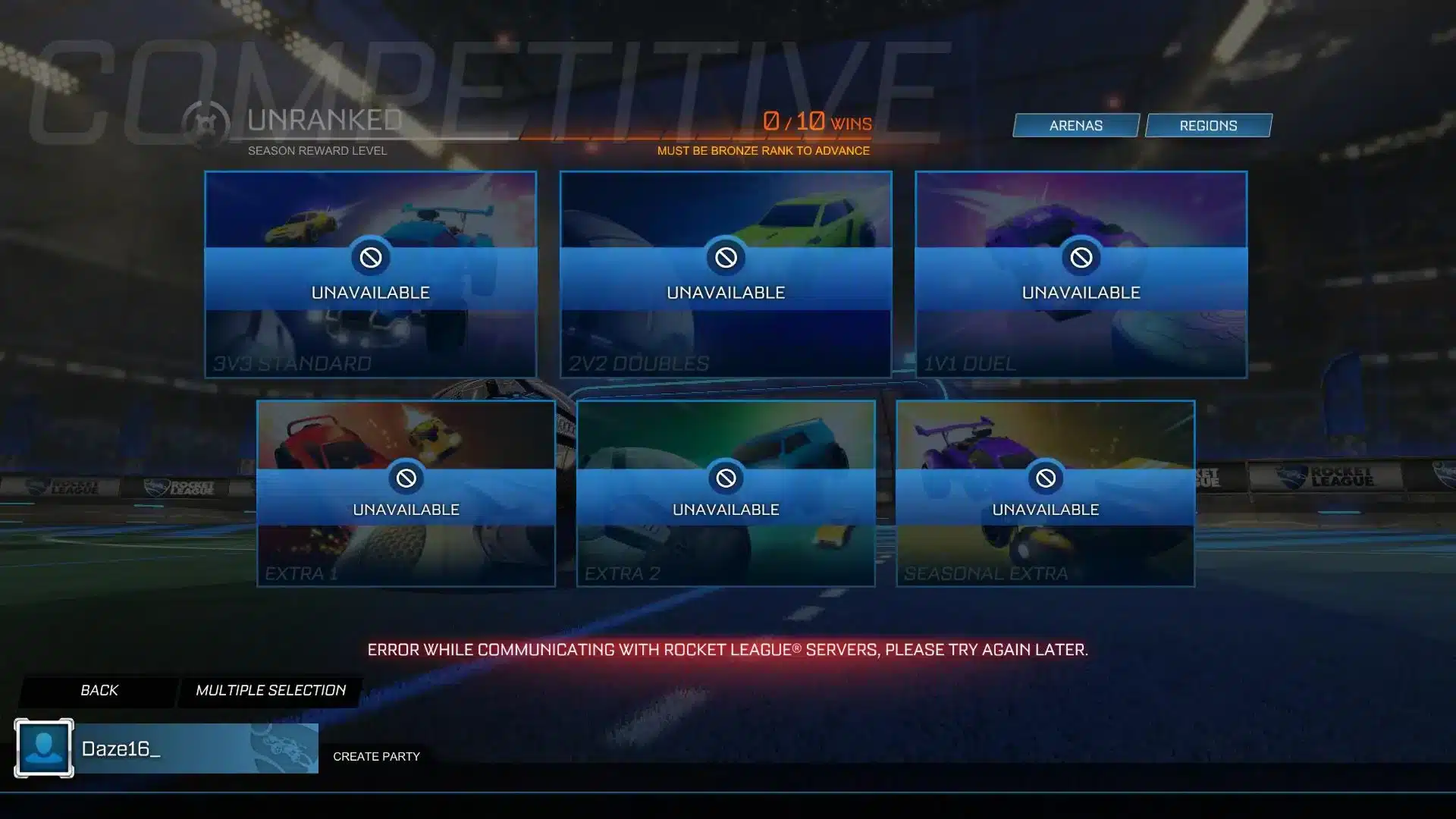 rocket league servers