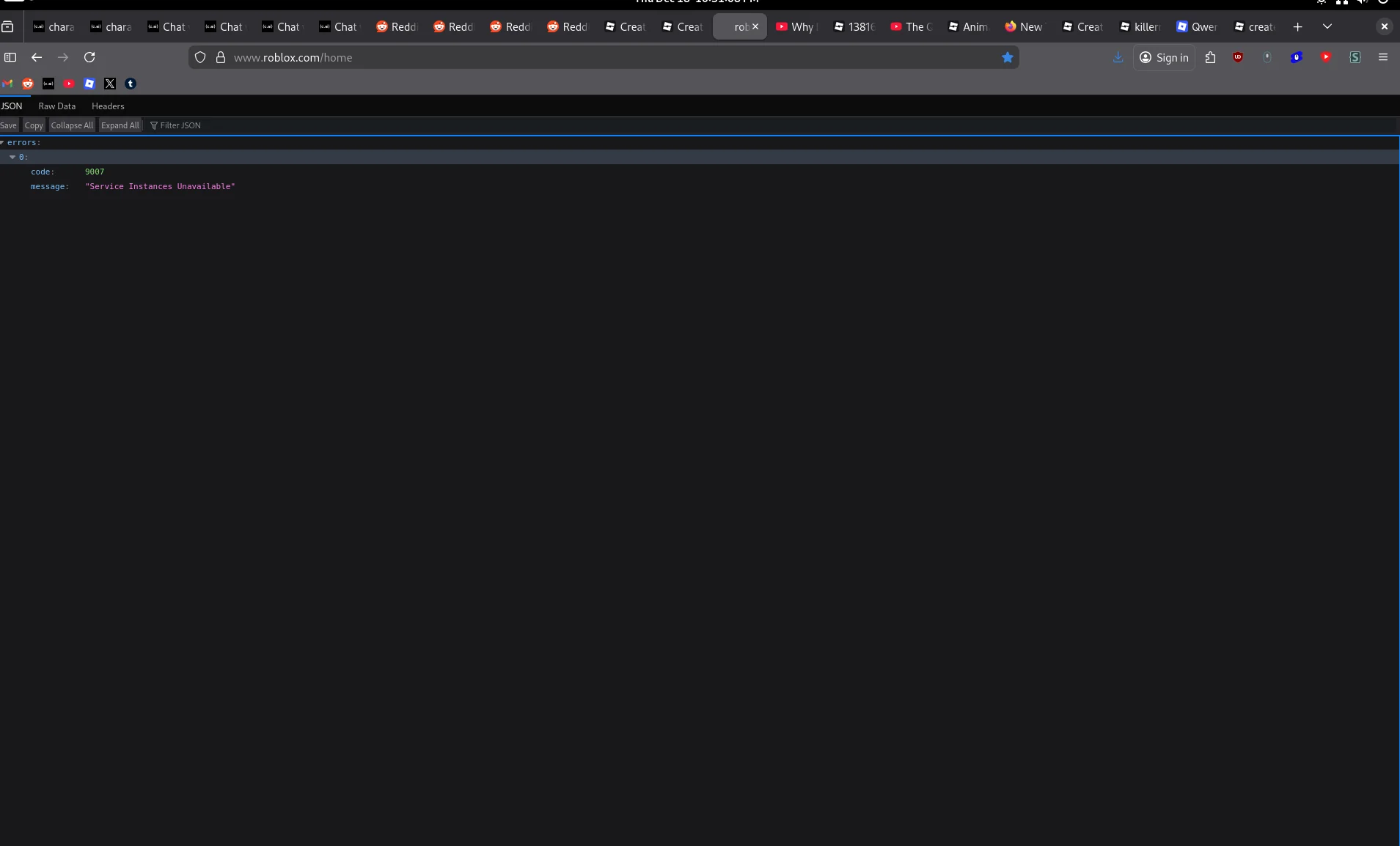 Service Instances Unavailable Roblox