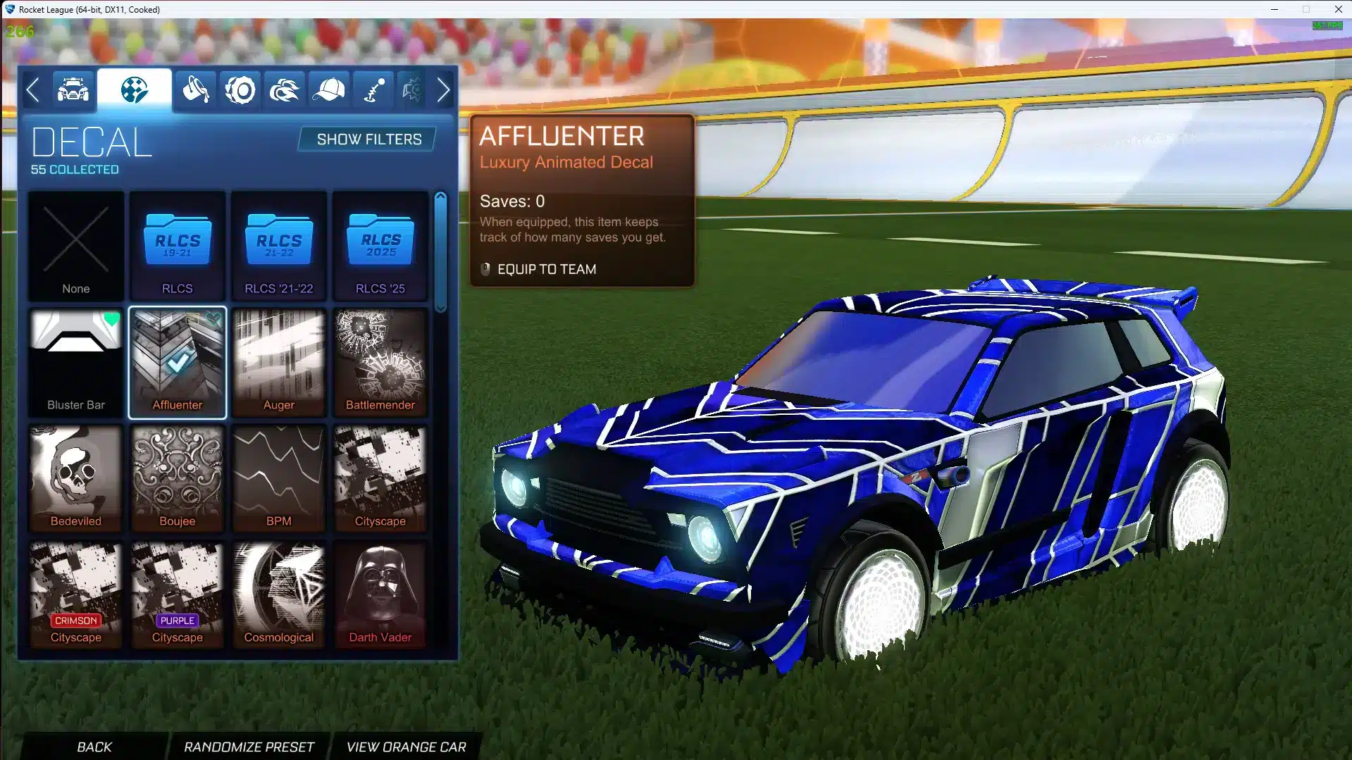 Sky Blue Affluenter Rocket League