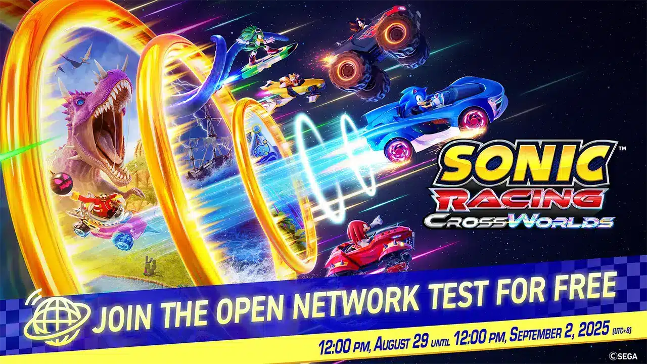 teste de rede aberta em Sonic Racing: Crossworlds