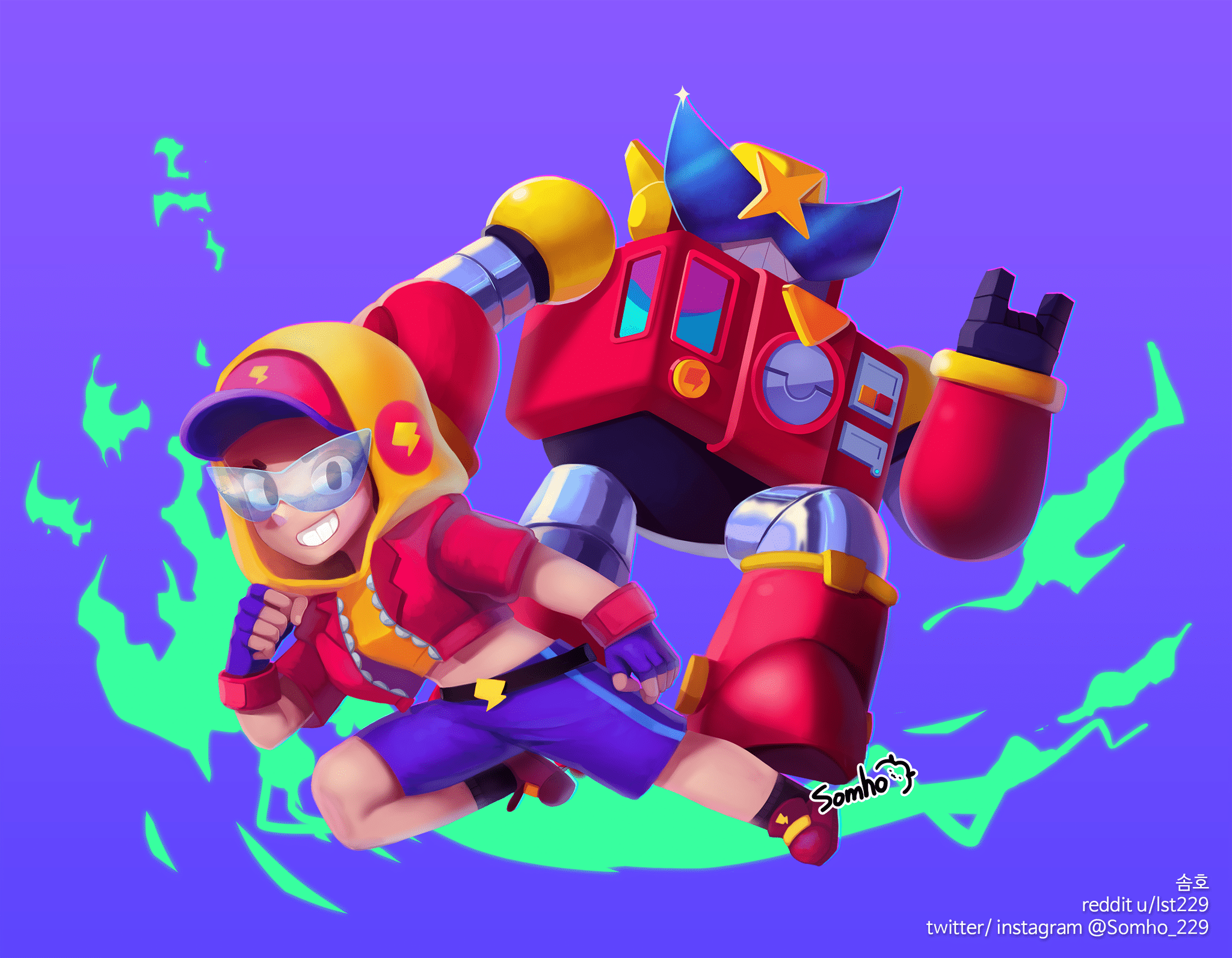 Current image: Surge Brawl Stars coloring page