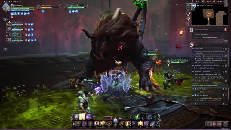 What are the boss mechanics in Temple of Slaughter
