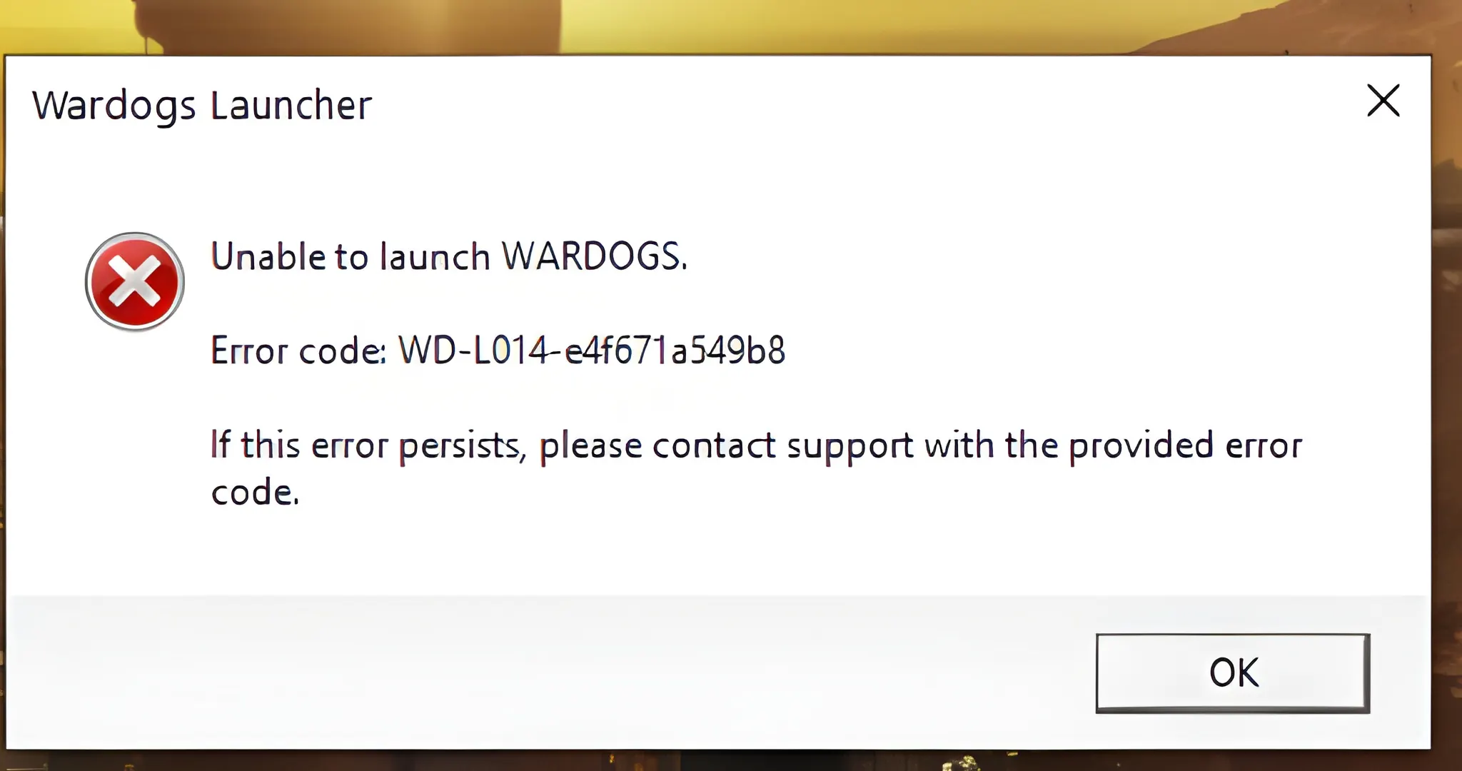 Unable To Launch Wardogs