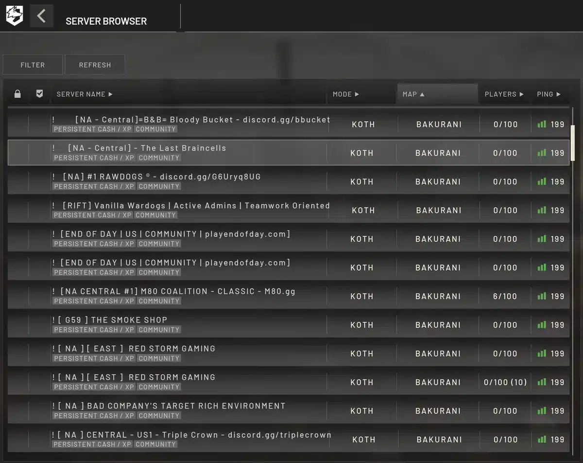 Wardogs Community Servers