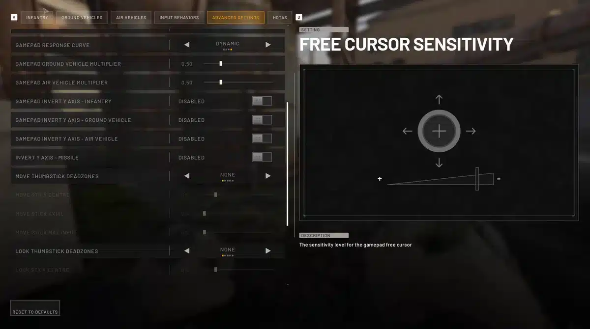 Wardogs Controller Settings