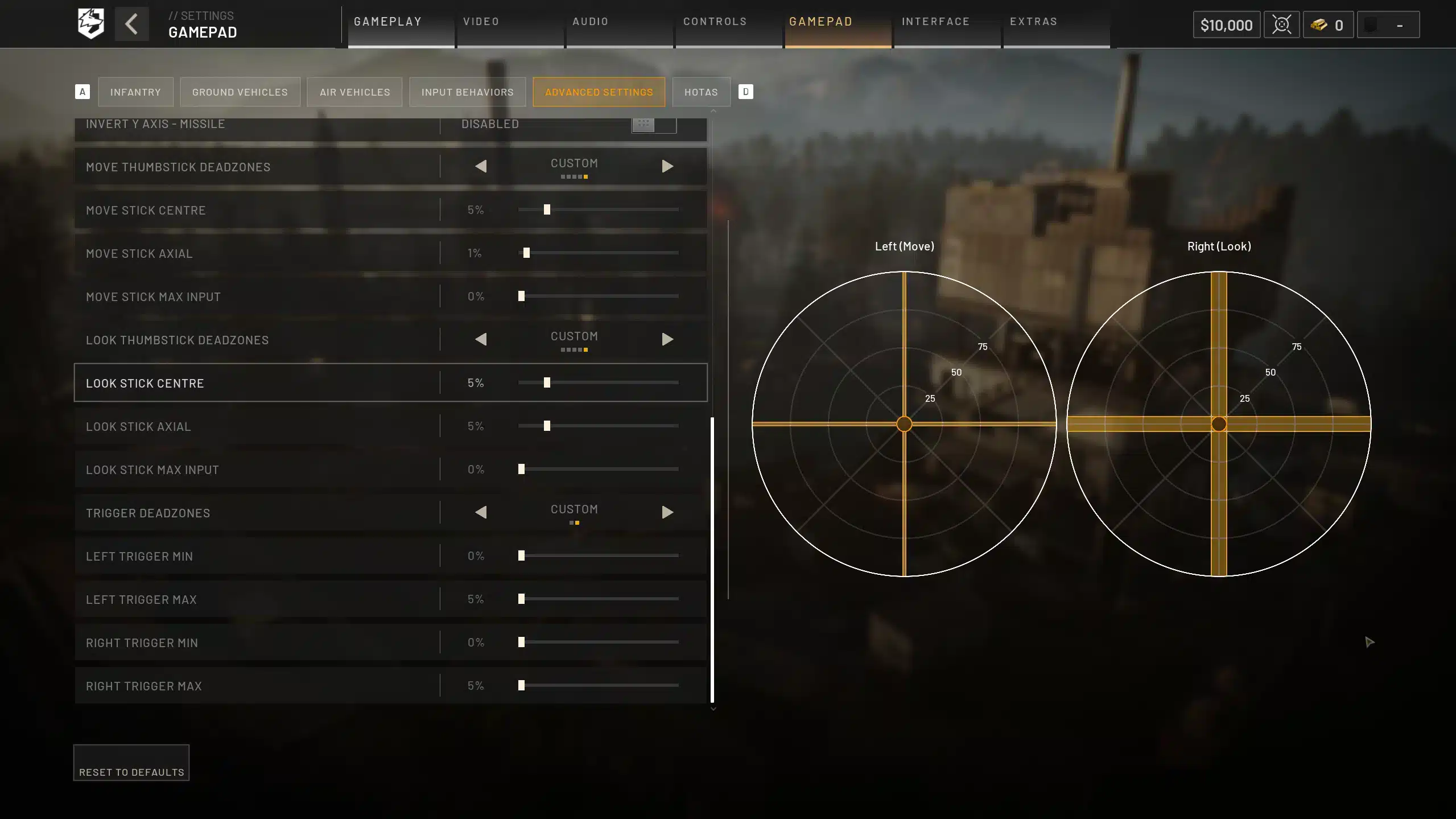 Wardogs Controller Settings