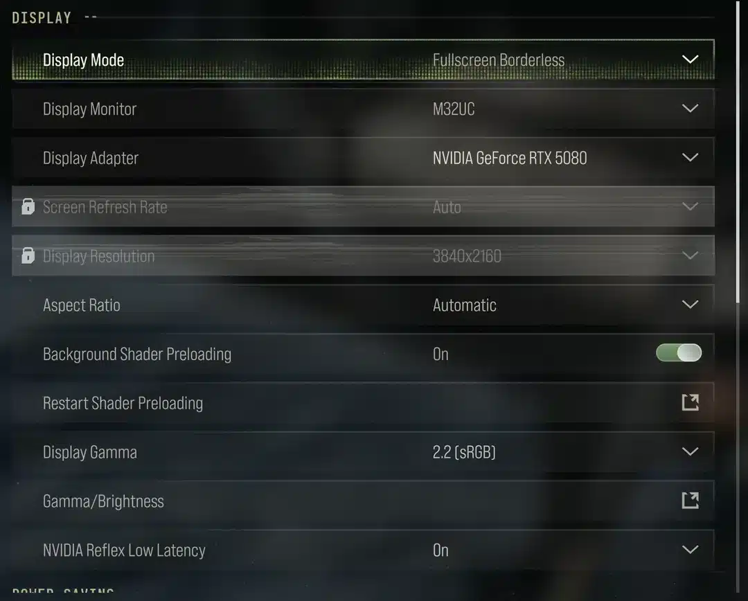 WarDogs Graphics Settings
