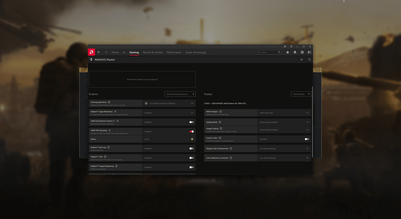 WarDogs Graphics Settings