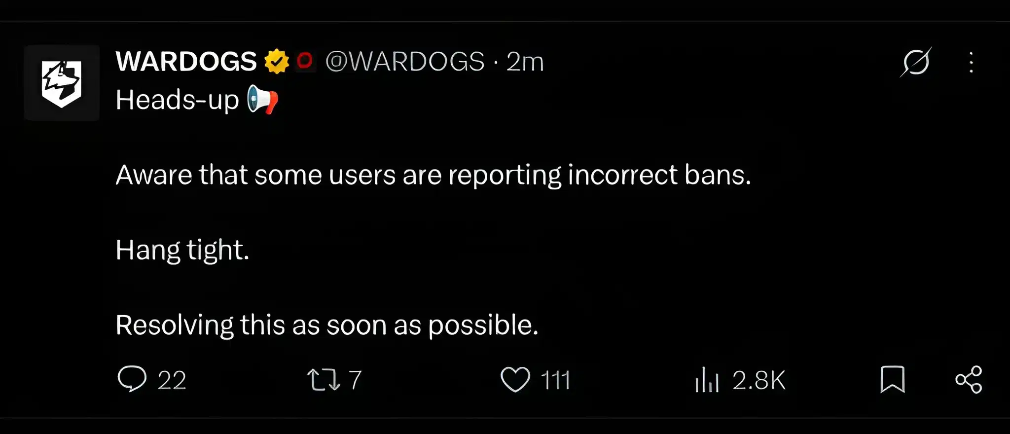Wardogs Kicked From Match