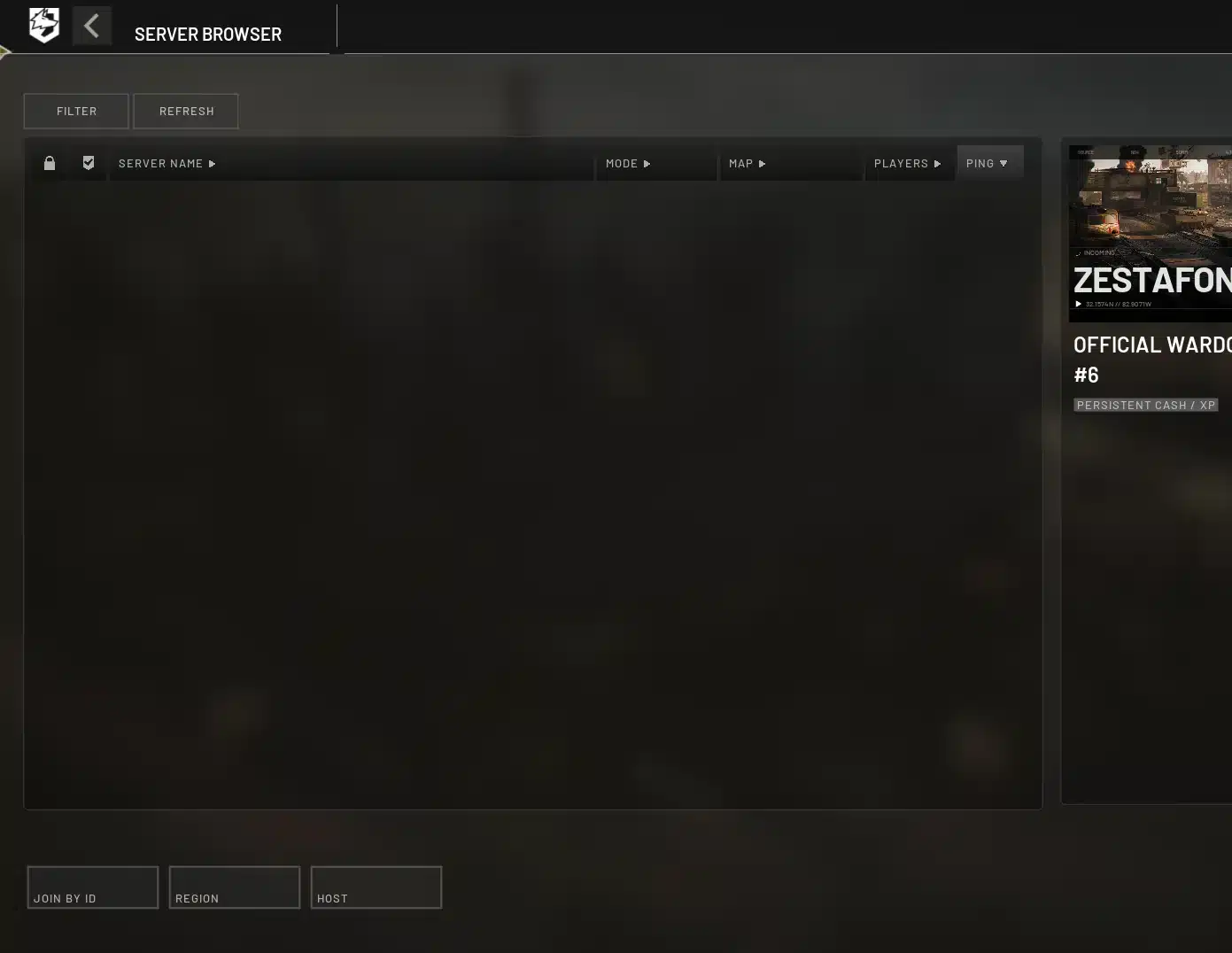 Wardogs Server List